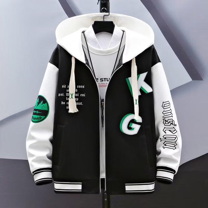 Mens Fashion Baseball Jersey - Veste cargo à capuche avec poches