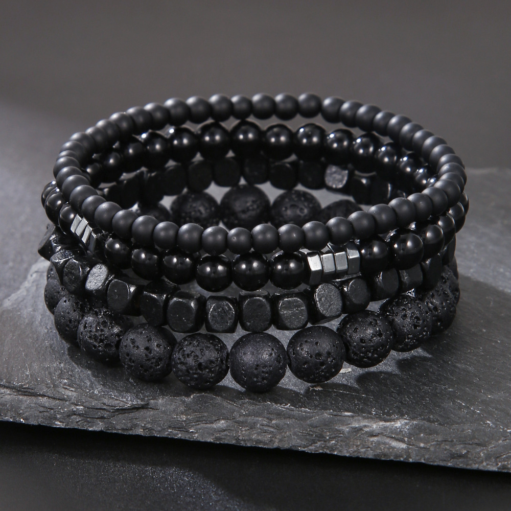 Mens Fashion Combination - Bracelets en perles de pierre biliaire