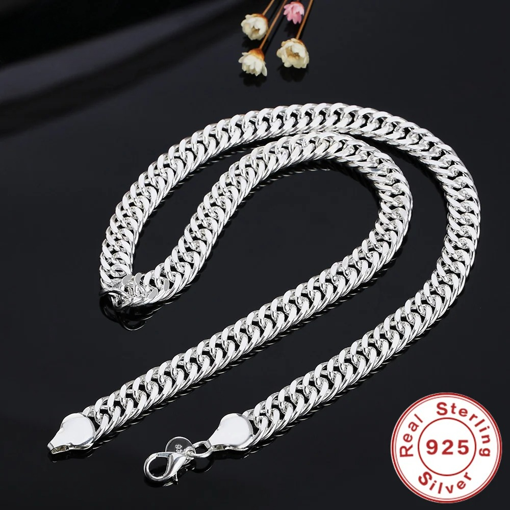 Xl Men'S Fashion - Collier chaîne latérale en argent Sterling