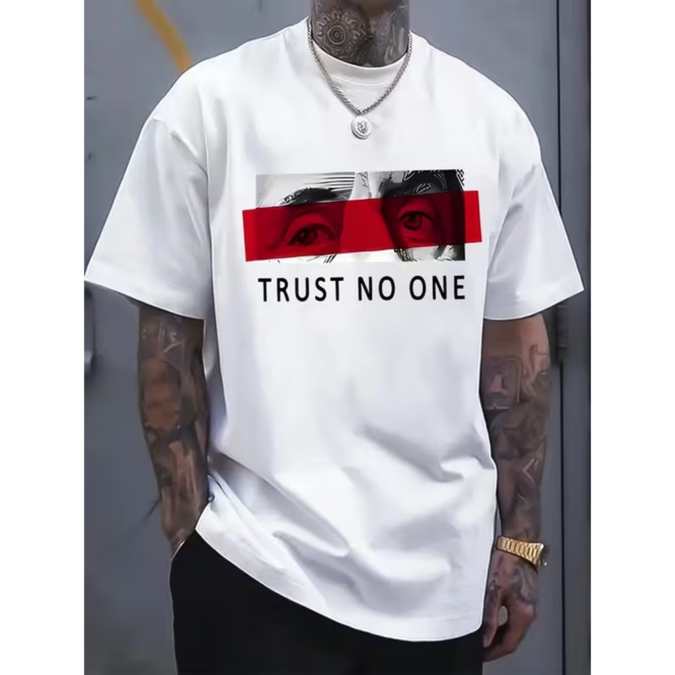 Mens Fashion Combination - T-shirt imprimé pour homme, matière élégante