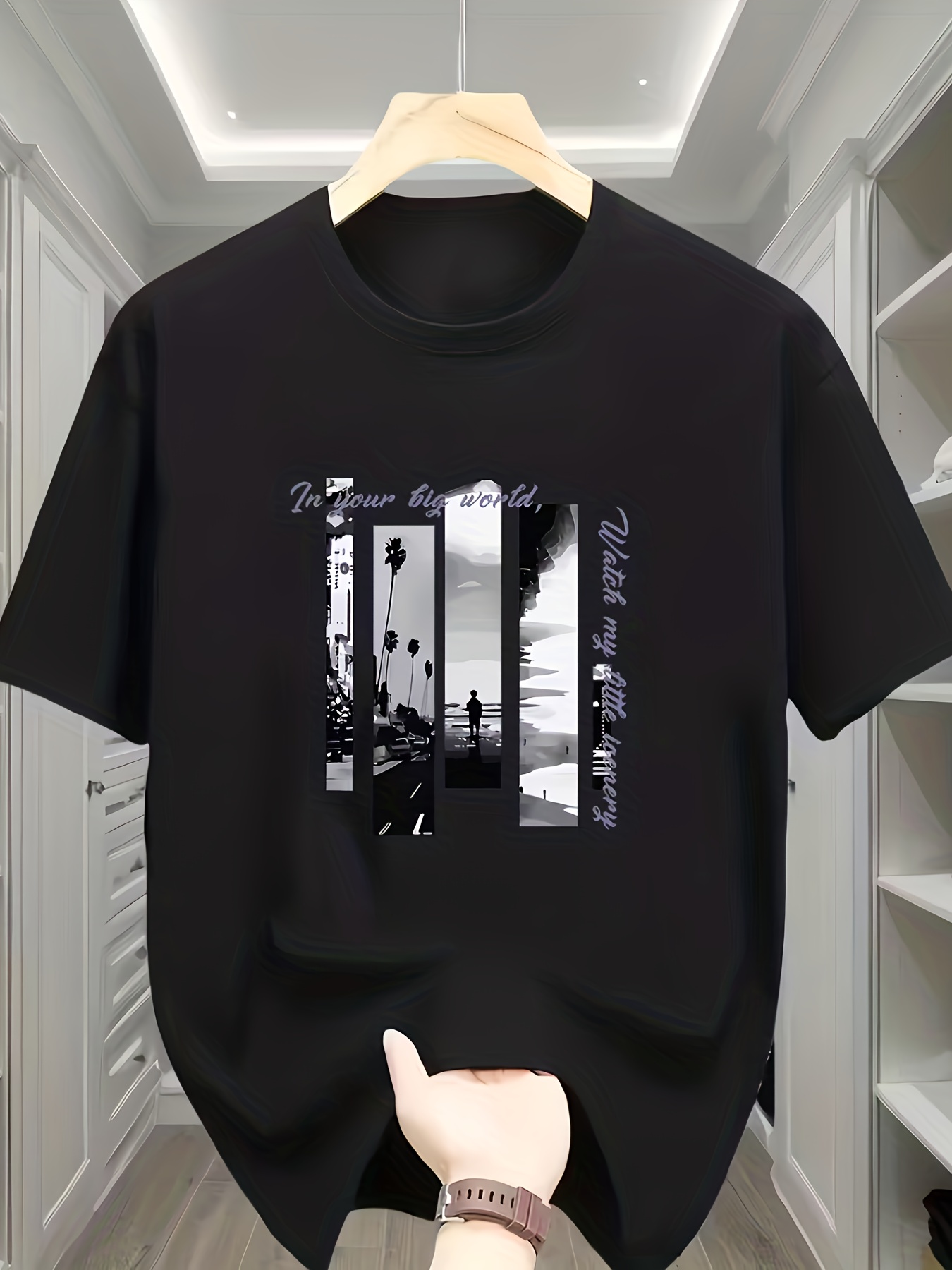 Mens Fashion Combination - T-shirt à col rond et manches
