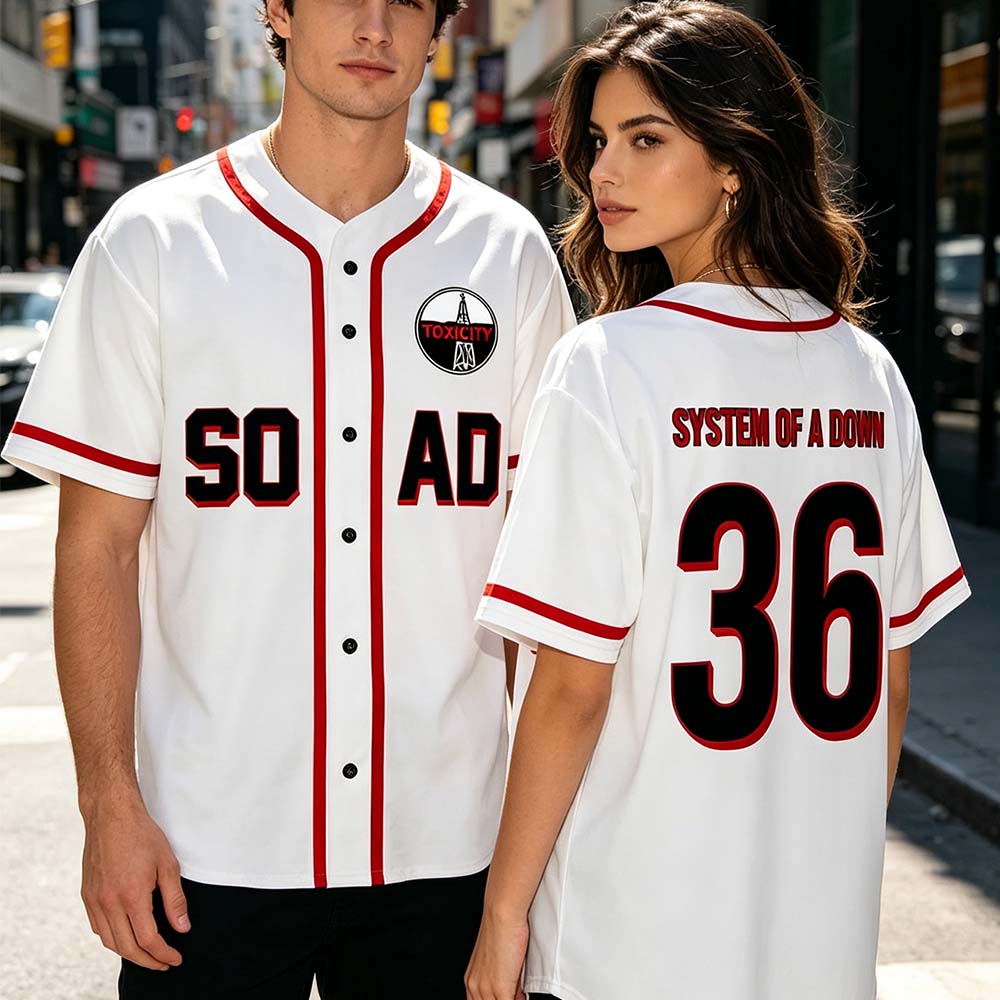 Mens Fashion Baseball Jersey - T-shirt imprimé unisexe System of A