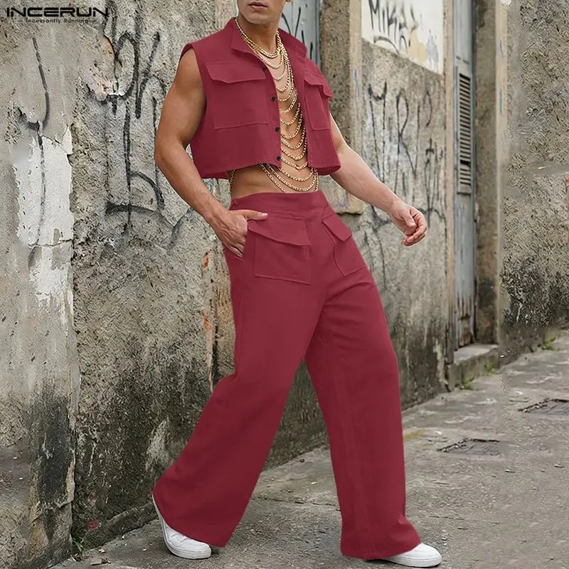 Mens Fashion Wear - INCERUN Ensembles Homme – Haut Court
