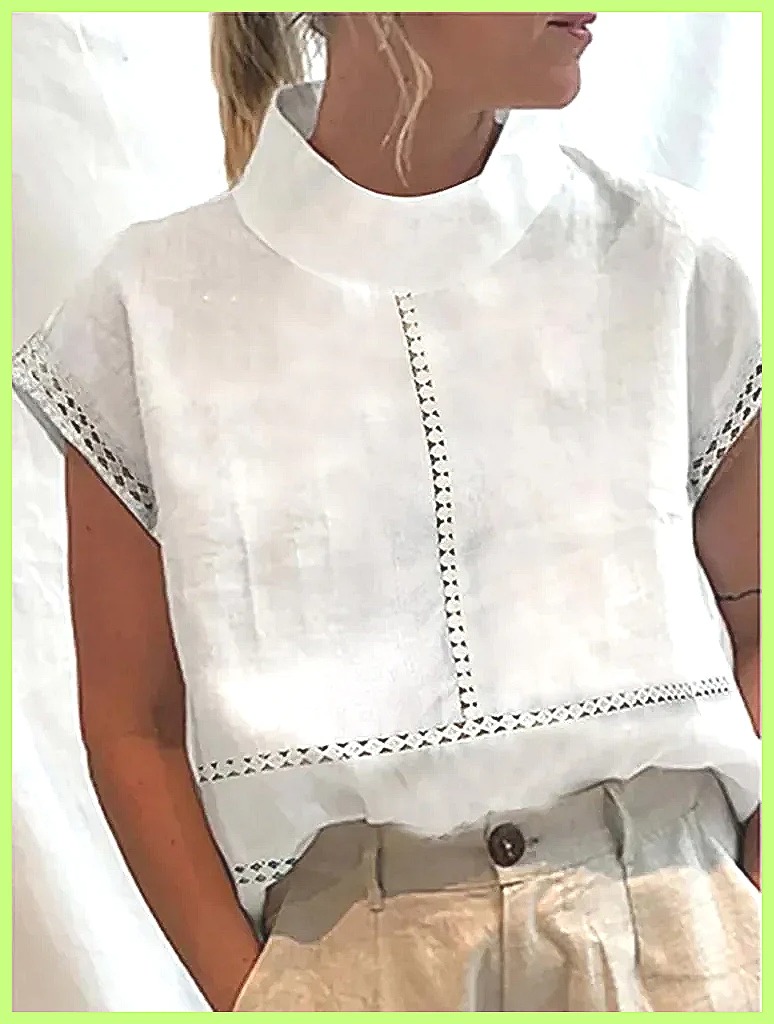 Linen Shirt Summer - Chemisier en coton et lin pour