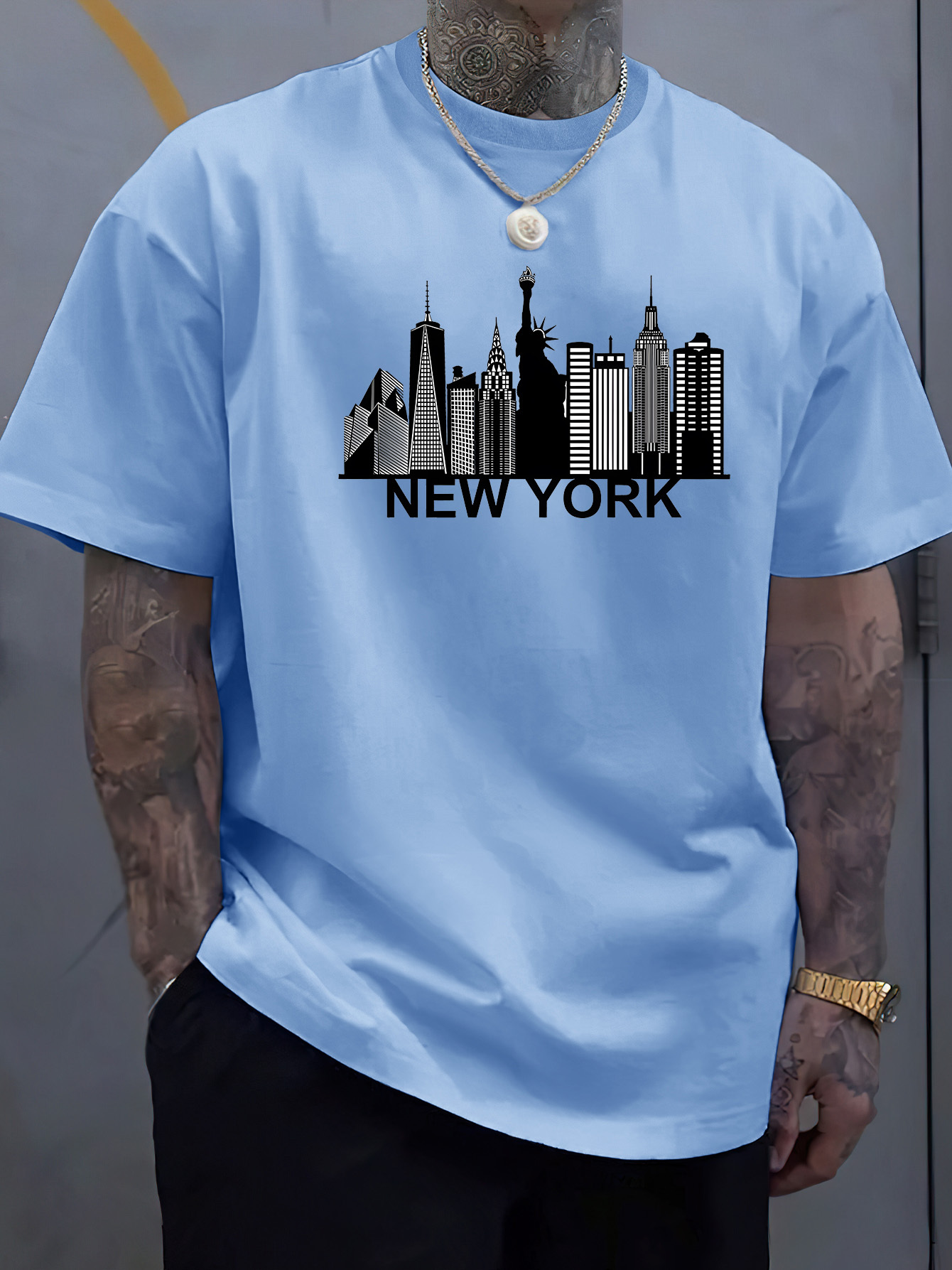 York Men'S Fashion - T-shirt à manches courtes et col