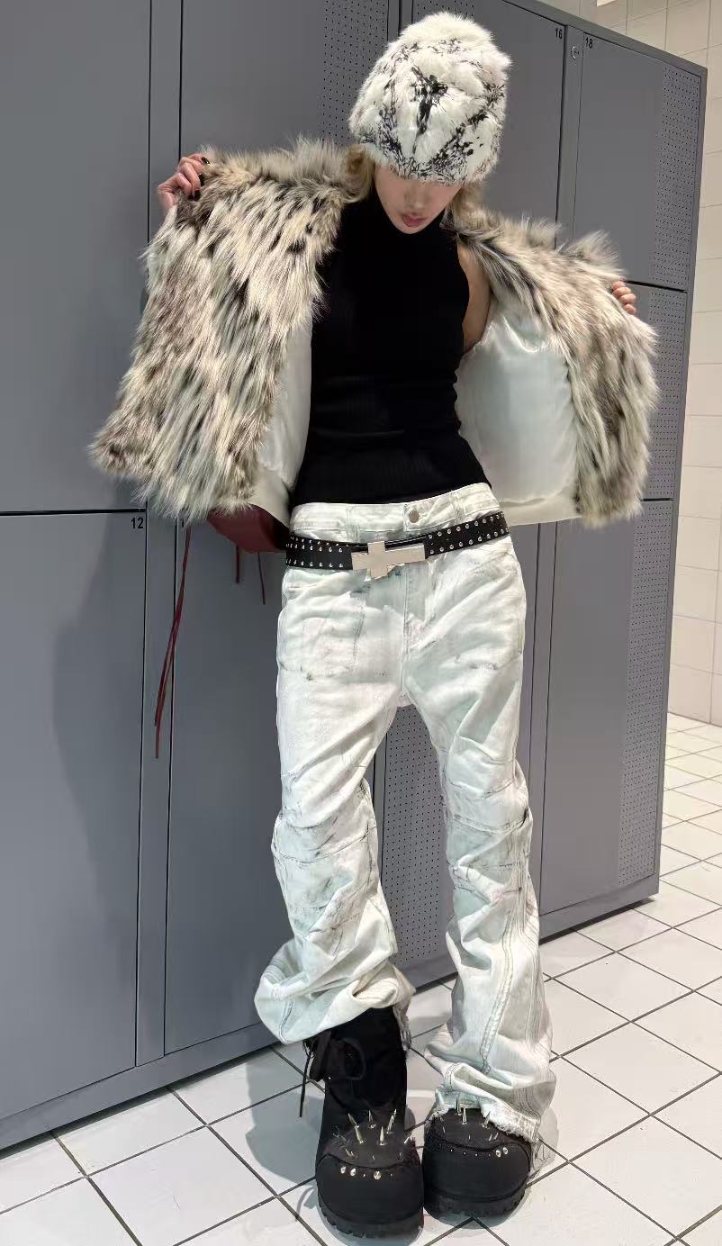 Men'S Fashion Jeans And Boots - Jean Y2K Américain Style Gothique à