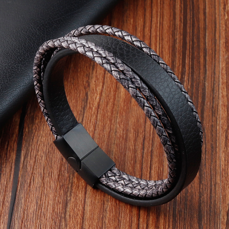 Mens Fashion Combination - Bracelet en cuir pour hommes, Style