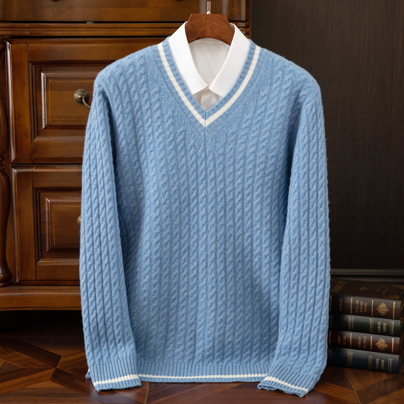 Mens Fashion Mullet - Pull en cachemire pur 100% pour