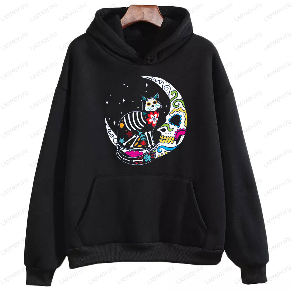 Sweat-shirt squelette chat et  - Men'S Fashion For 70 Year Old avis et prix