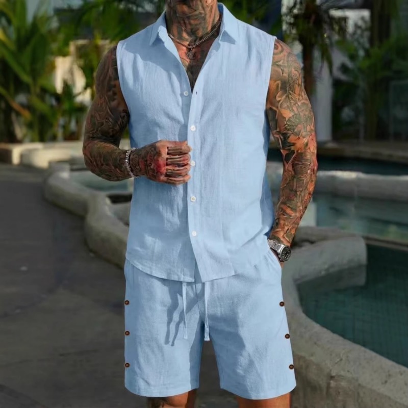 Ensemble 2 pièces pour homme e - Linen Shirt Summer avis et prix