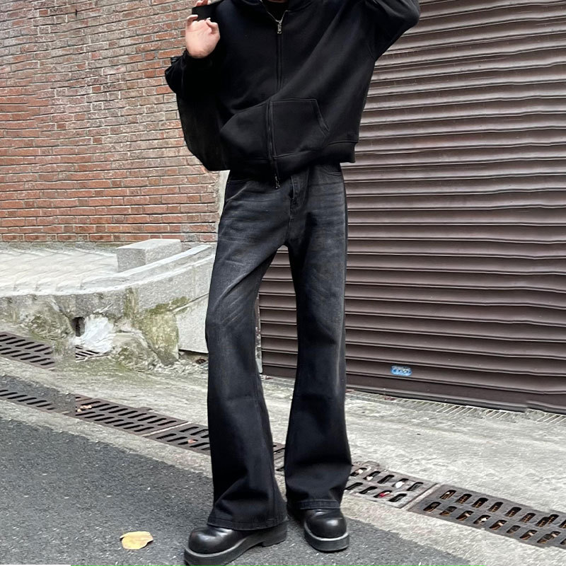 Jean évasé noir uni pour homme - Men'S Fashion Jeans And Boots avis et prix