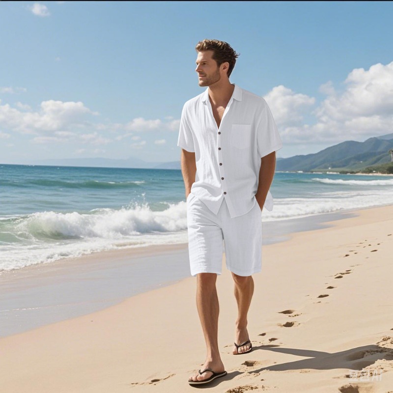 Ensemble chemise et short en l - Linen Shirt Summer avis et prix