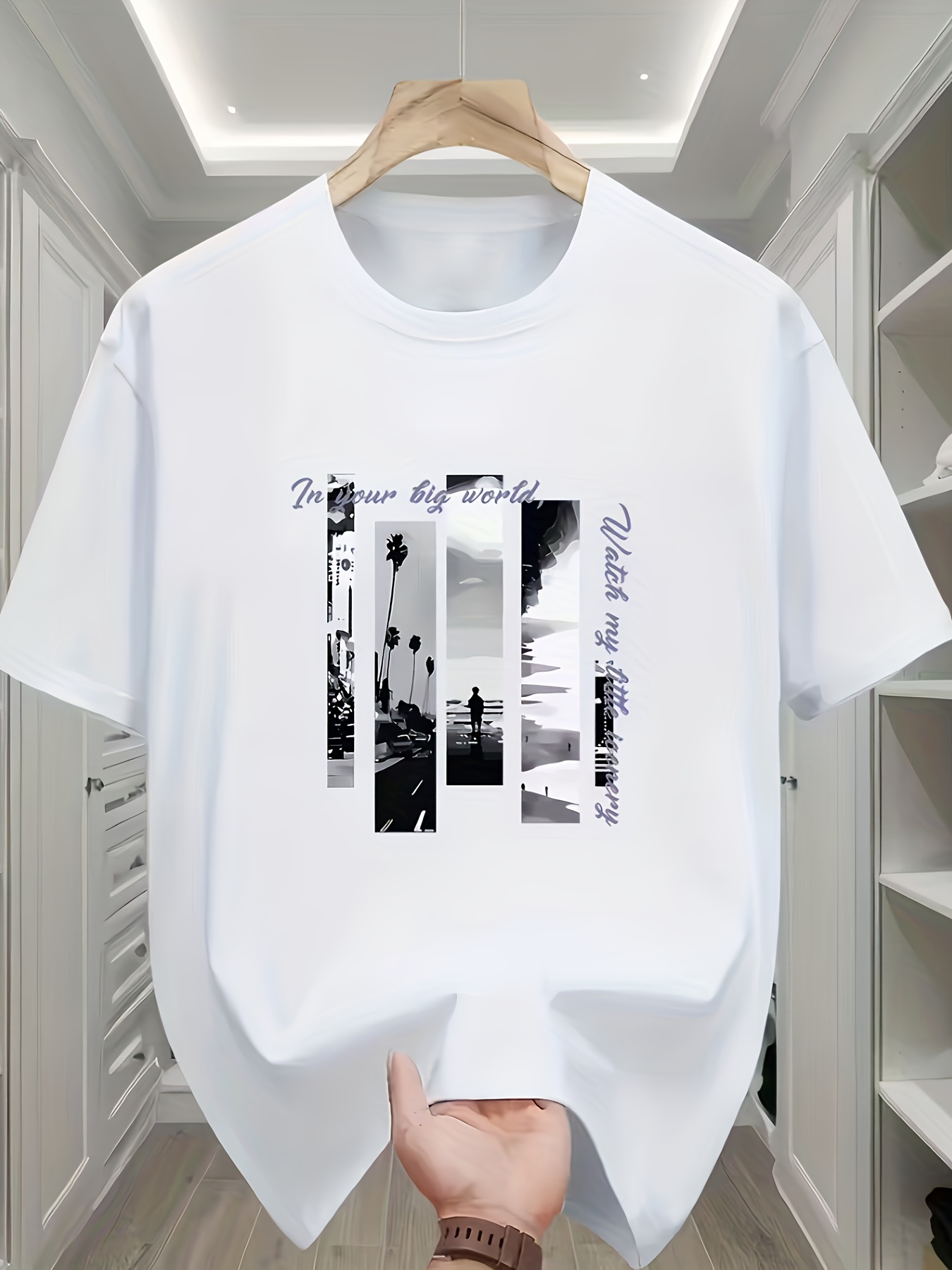 T-shirt à col rond et manches  - Mens Fashion Combination avis et prix