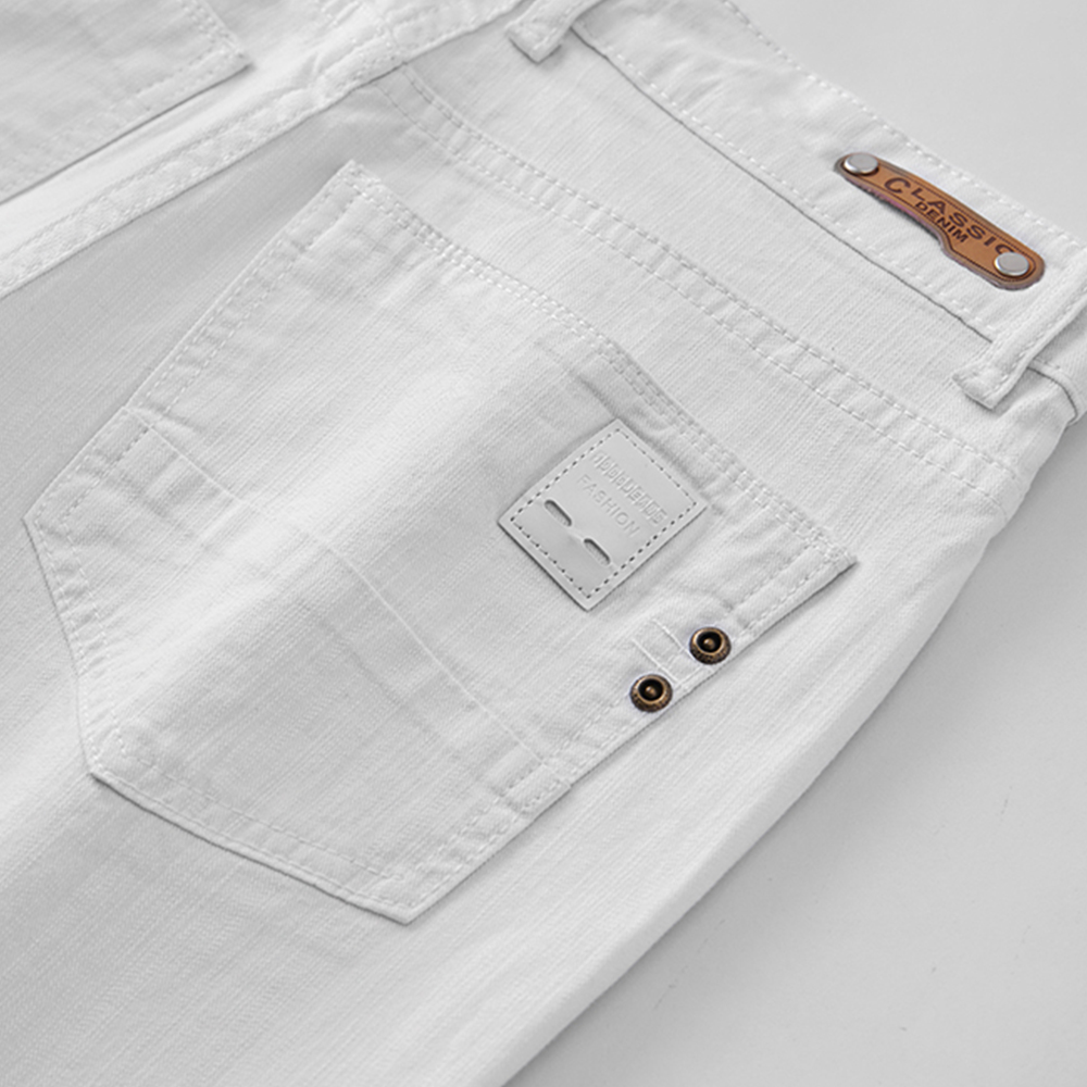Jean blanc élastique pour homm - Men'S Fashion For 70 Year Old avis et prix