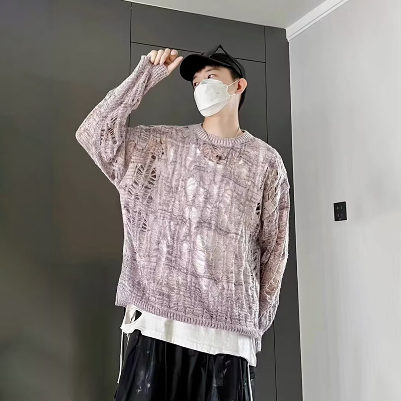 Vintage déchiré évider maille  - Mens Fashion Mullet avis et prix