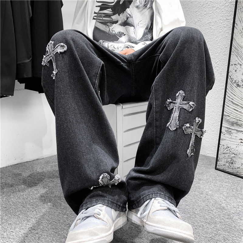 Jean pour homme à imprimé croi - Men'S Fashion For 70 Year Old avis et prix