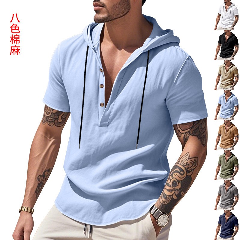 Chemise décontractée en lin bl - Linen Shirt Summer avis et prix