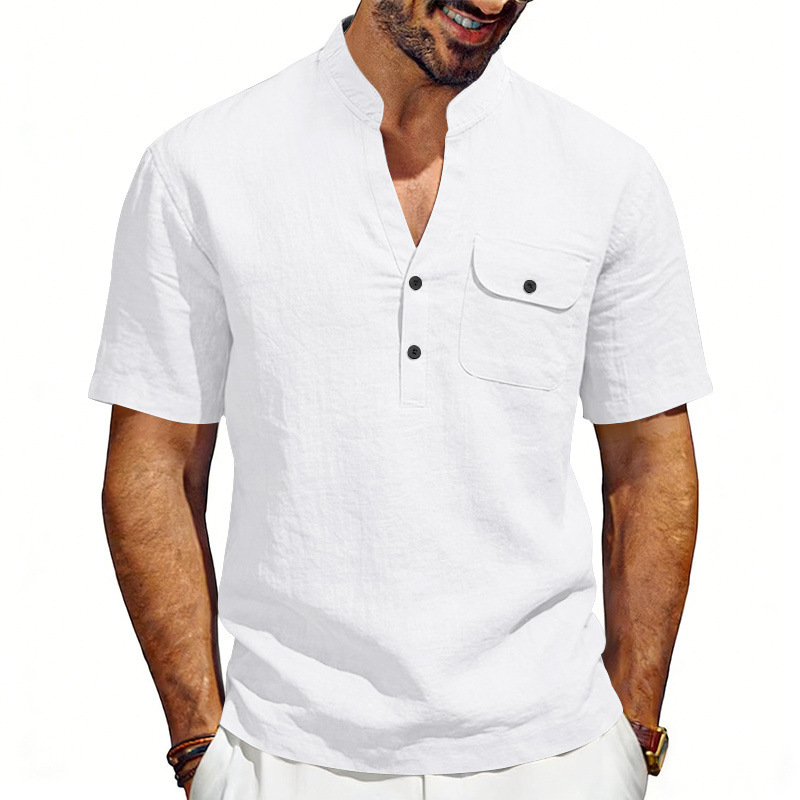 Chemise Henley décontractée d' - Linen Shirt Summer avis et prix