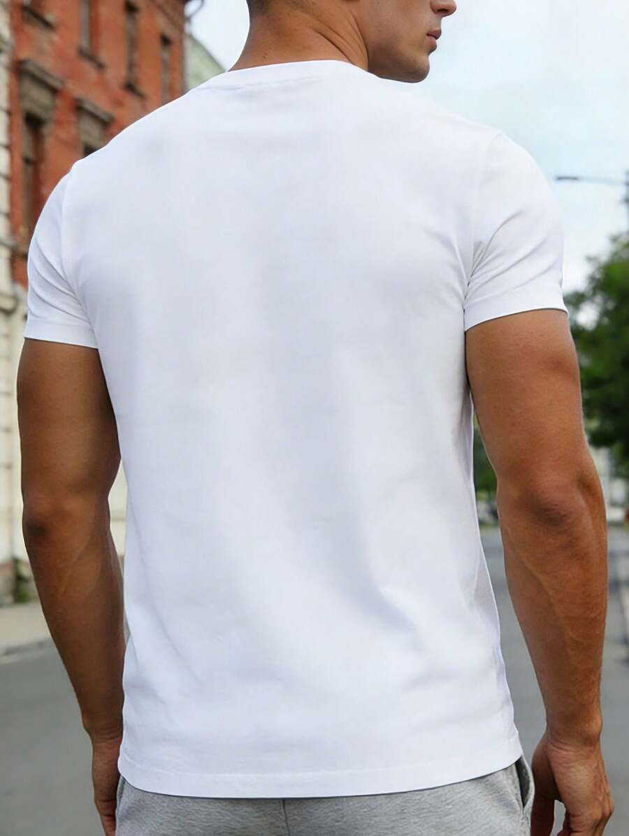 1pc T-shirt blanc pour homme a - York Men'S Fashion avis et prix