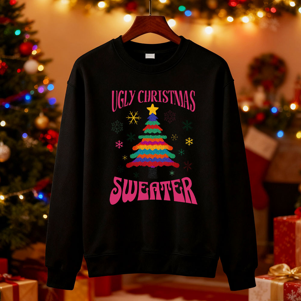 Laid pull de noël arbre sweat  - Men'S Fashion For 70 Year Old avis et prix