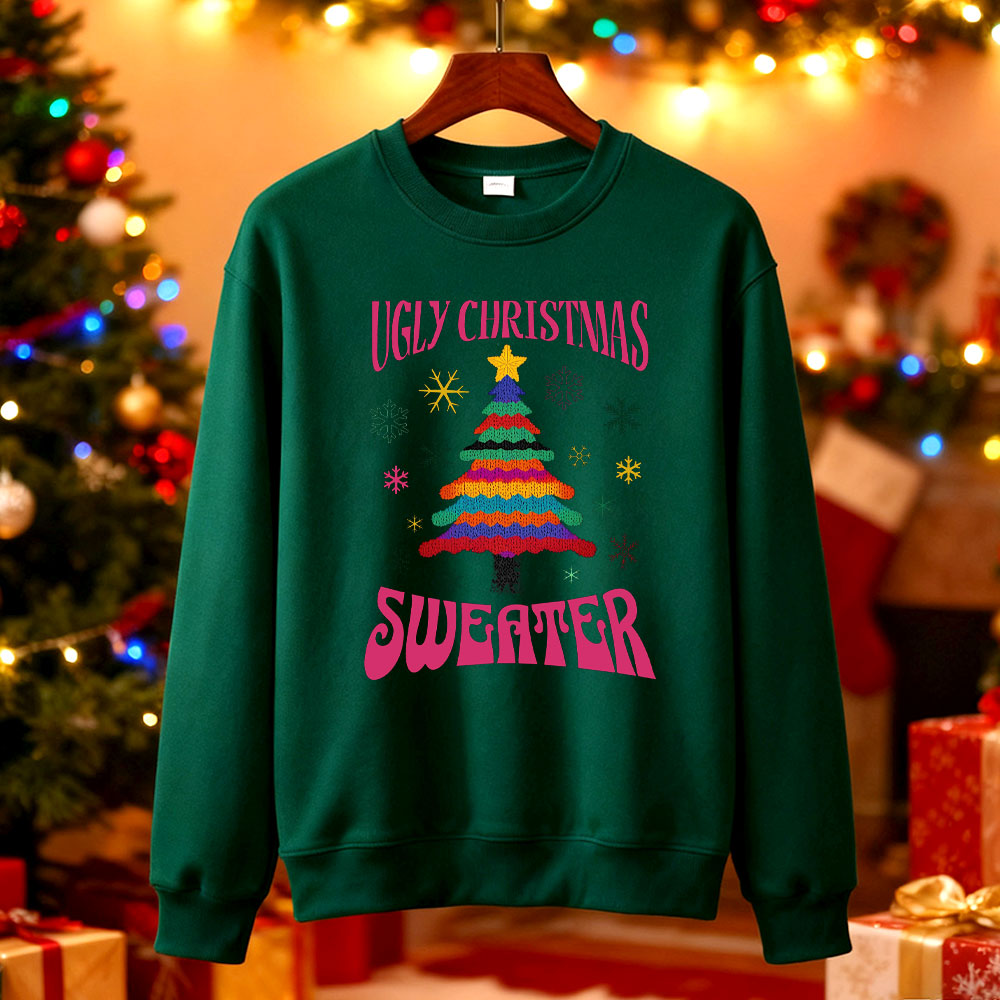 Laid pull de noël arbre sweat  - Men'S Fashion For 70 Year Old avis et prix