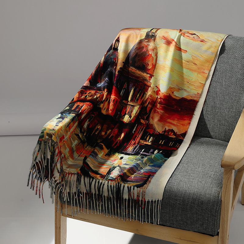 Marque de luxe peinture à l'hu - Men Scarf Wool avis et prix