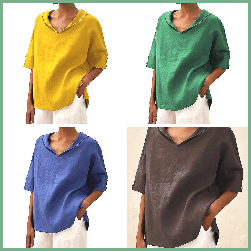 Chemisier ample en coton et li - Linen Shirt Summer avis et prix